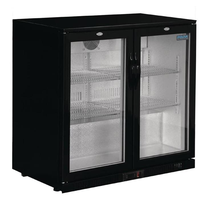 Polar G-serie 2-deurs barkoeling met klapdeuren zwart 208L, Articles professionnels, Horeca | Équipement de cuisine, Envoi
