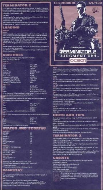 Terminator 2: Judgment Day Manual (C64/128), Informatique & Logiciels, Verzenden