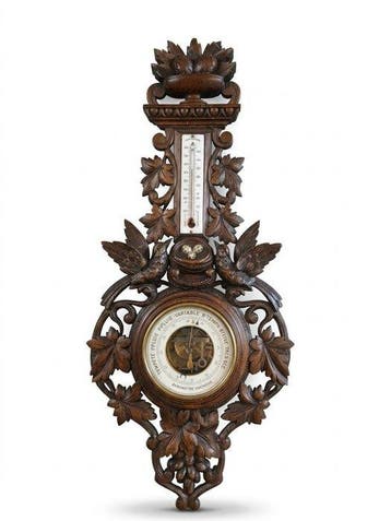 Aneroid barometer - Hout, Glas - Zwarte Woud