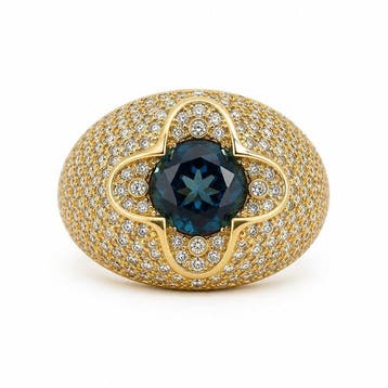 Zonder minimumprijs - Ring Verguld Topaas - Diamant -, Nieuw