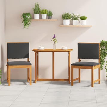 vidaXL 2 st Tuinstoel Massief acaciahout Bruin, Tuin en Terras, Verzenden, Nieuw