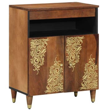 vidaXL Dressoir met plank Bruin 60 x 33 x 75 cm Massief, Verzenden, Nieuw