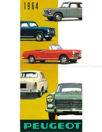 1964 PEUGEOT PROGRAMMA BROCHURE NEDERLANDS, Nieuw
