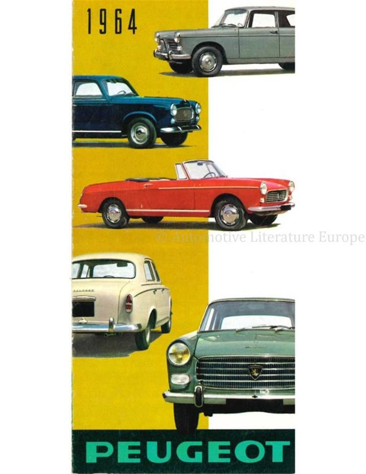 1964 PEUGEOT PROGRAMMA BROCHURE NEDERLANDS, Livres, Autos | Brochures & Magazines