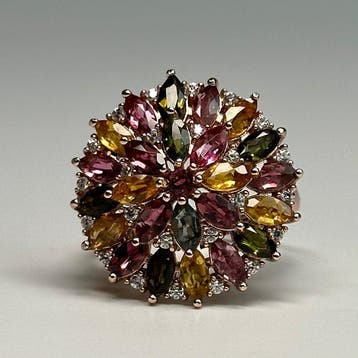 Zonder minimumprijs - Ring 18K roségoud 925 zilver met