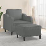 vidaXL Fauteuil met voetenbank 60 cm stof donkergrijs, Verzenden, Nieuw