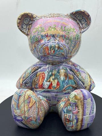 Naor - Sculpture, Paris Chic Teddy - 35 cm - Résine - 2025