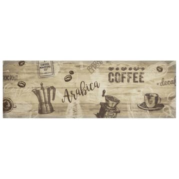 vidaXL Keukenmat wasbaar koffieprint 60x180 cm fluweel bruin, Verzenden, Nieuw