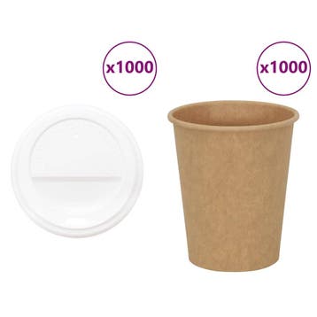 vidaXL Papieren koffiekopjes met deksel 1000 st 8oz 200 ml, Zakelijke goederen, Horeca | Overige, Verzenden