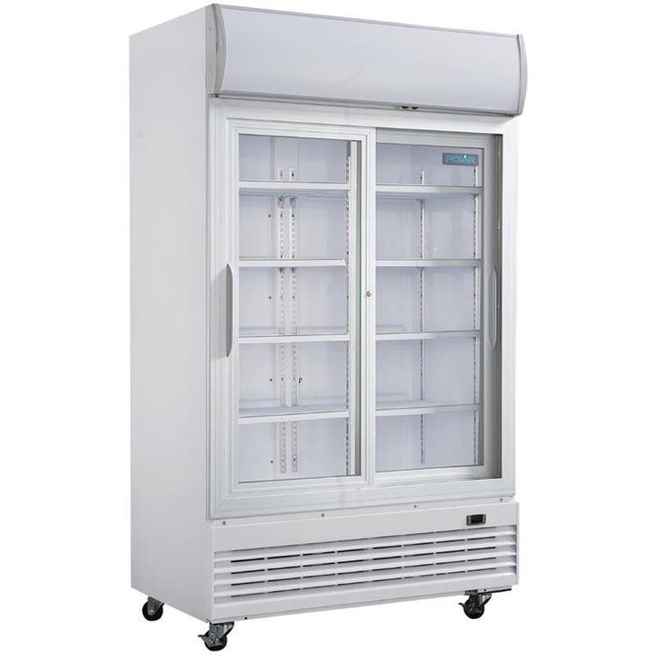 Polar G-serie tweedeurs displaykoeling met lichtbak 950 lite, Zakelijke goederen, Horeca | Keukenapparatuur, Koelen en Vriezen