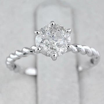 Zonder minimumprijs - Ring - 14 karaat Witgoud - 1.00ct. tw., Nieuw