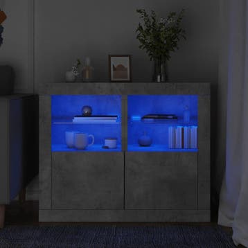 vidaXL Bijzetkastjes met LED-verlichting 2 st bewerkt hout, Verzenden