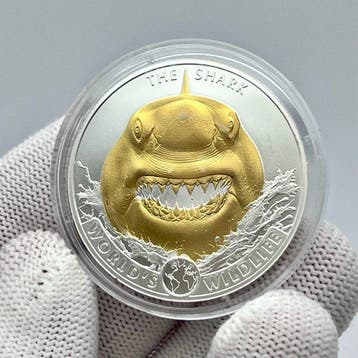 Congo. 20 Francs 2026 – Shark – World’s Wildlife – 1 oz