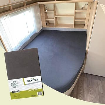 Jersey hoeslaken Frans bed wit,lichtgrijs,zand of antraciet, Nieuw, Eenpersoons, Wit, Hoeslaken of Sloop