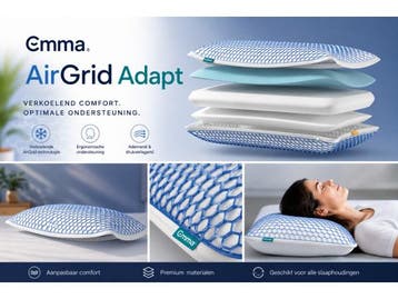 Veiling - 2x Emma Airgrid Adapt kussen 70X40 cm, Huis en Inrichting, Nieuw