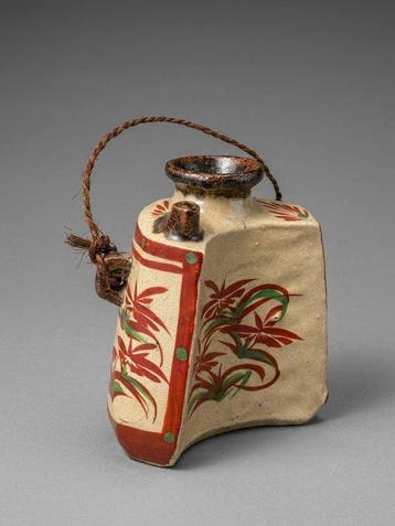 Okinawa Tsuboya-aardewerk, Jyaki Akae, orchidee-motief