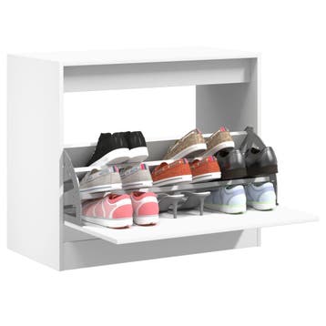 vidaXL Schoenenkast 80x42x69 cm bewerkt hout wit, Huis en Inrichting, Kasten | Schoenenkasten, Verzenden, Nieuw