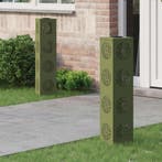 vidaXL Zonne LED Pad Licht 2 pcs Olijf Groen Koud Gewalst, Verzenden, Nieuw