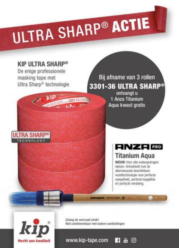 Kip 3301 Ultra Sharp red tape voor strakke afscheidingen op, Doe-het-zelf en Bouw, Verzenden, Nieuw