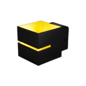Vierkante LED wandlamp - Zwart / Goud - G9 fitting - Zürich, Huis en Inrichting, Lampen | Wandlampen, Verzenden, Nieuw, Overige materialen