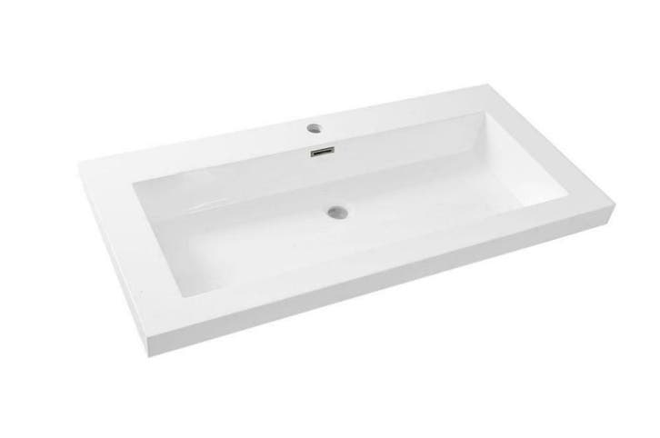 Vision kunstmarmer wastafel 1 kraangat 100x46 wit, Maison & Meubles, Salle de bain | Meubles de Salle de bain, Enlèvement ou Envoi