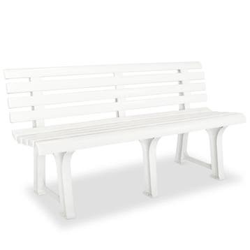 vidaXL Tuinbank 145,5 cm kunststof wit, Tuin en Terras, Verzenden, Nieuw