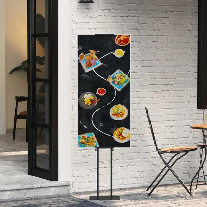 vidaXL Beursdisplays 2 st Zwart 30 x 23,5 x 210 cm Staal, Collections, Marques & Objets publicitaires, Envoi