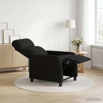 vidaXL Massage Relaxstoel Zwart Stof, Verzenden