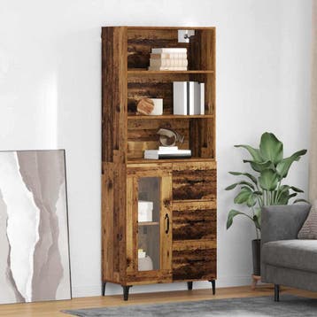 vidaXL Highboard Oud Hout 69,5 x 34 x 180 cm Bewerkt hout, Huis en Inrichting, Kasten | Dressoirs, Verzenden, Nieuw