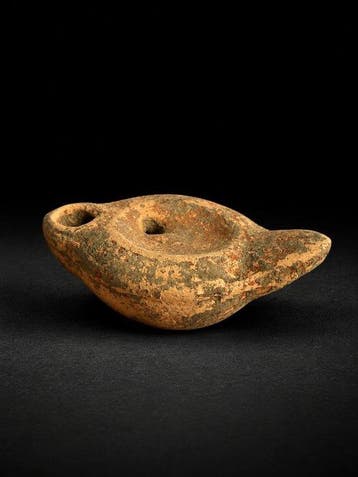 Romain antique, Empire Terre cuite Lampe - 7 cm - Roman
