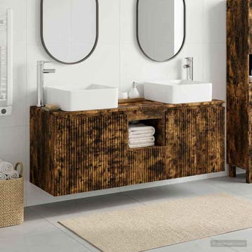 vidaXL Badkamerkast set 3 st Gerookt eiken 49,5 x 41 x 63 cm, Verzenden