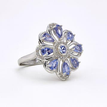 Sans prix de réserve - Bague Plaqué or Tanzanite - Topaze -