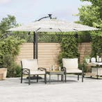 vidaXL Parasol met stalen paal 269x269x235 cm wit, Tuin en Terras, Verzenden, Nieuw