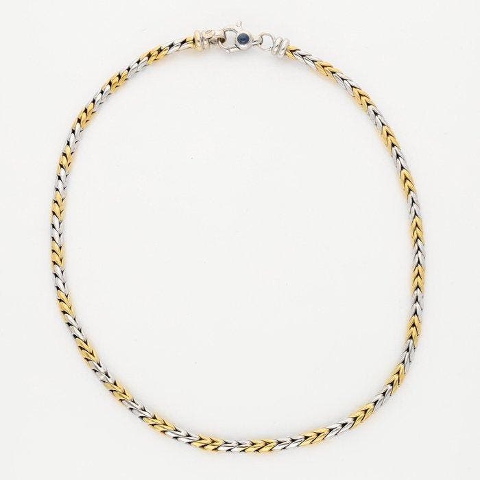 Collier - 18 carats Or jaune, Or blanc - Saffier, Bijoux, Sacs & Beauté, Colliers