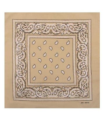 Haarband Bandana Zakdoek 55cm – Paisley Print – Beige, Nieuw