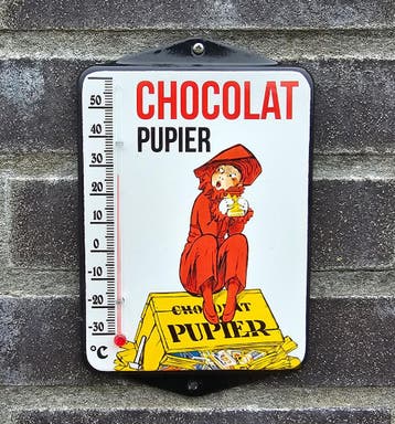 Chocolat Pupier emaille thermometer, Collections, Verzenden