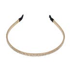 Haarband Diadeem 0,7cm – 3 Rijen Strass Steentjes – Metaal –, Nieuw