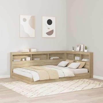 vidaXL Opberghoofdbord Sonoma Eik 207,5 x 137,5 x 76,5 cm, Verzenden, Nieuw