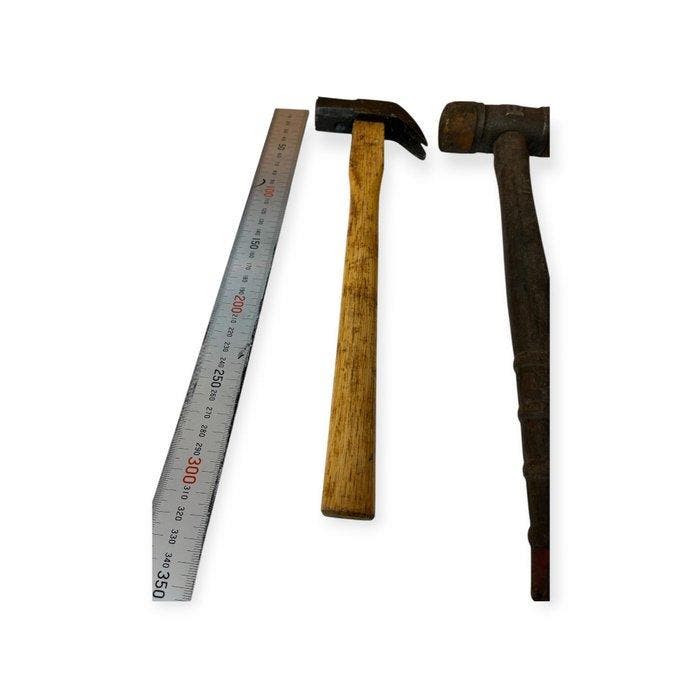 Set of Five Japanese Hammers and Mallets — Two Iron Genno, Antiek en Kunst, Antiek | Speelgoed