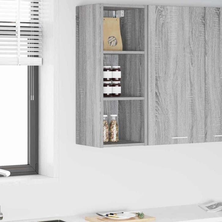 vidaXL Hangkast met opslag Grijs Sonoma 30 x 29,5 x 80 cm, Maison & Meubles, Armoires | Autre, Envoi