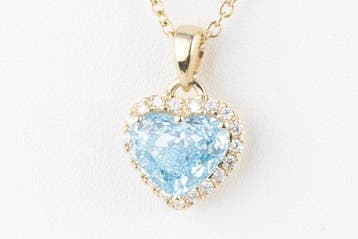 Chaîne - 14 carats Or jaune - 3.16ct. tw. Bleu Diamant