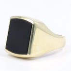 Ring - 14 karaat Geel goud Onyx - Zegelring, Nieuw