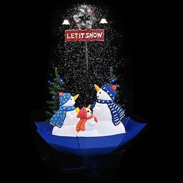 vidaXL Kerstboom sneeuwend met paraplubasis 170 cm PVC blauw, Verzenden