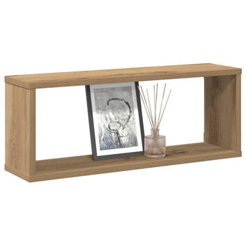 vidaXL Wandschappen kubus 6 st 60x15x23 cm hout artisanaal, Verzenden