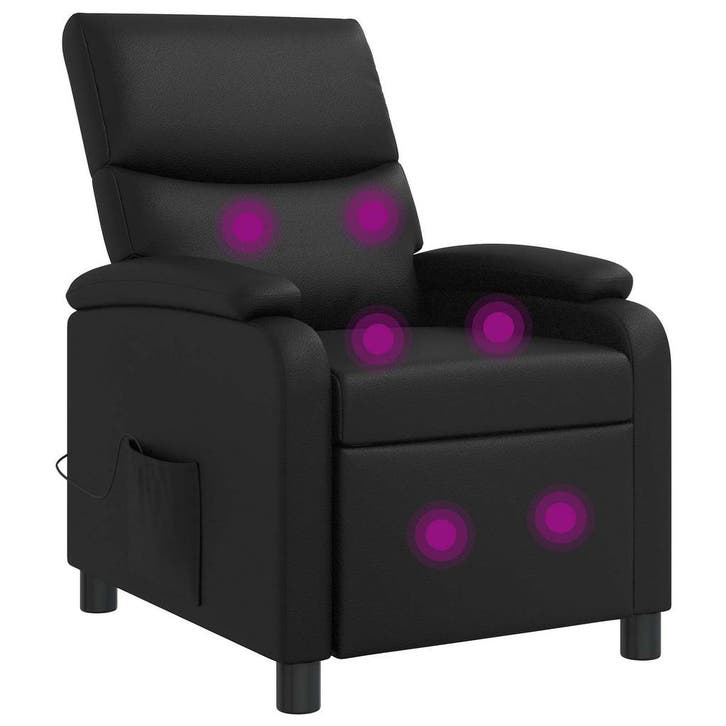 vidaXL Massage Relaxstoel Zwart Kunstleer, Huis en Inrichting, Fauteuils, Nieuw, Verzenden
