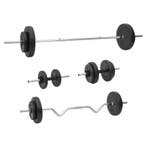 vidaXL Halterset met gewichten 60 kg, Verzenden, Nieuw