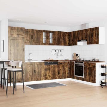 vidaXL Keuken Kast Kalmar Rook Eiken 80 x 46 x 81,5 cm, Huis en Inrichting, Verzenden, Nieuw