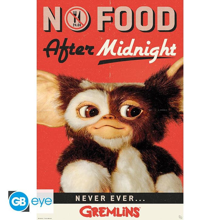 Gremlins No Food after Midnight 91.5 x 61 cm, Collections, Cinéma & Télévision, Enlèvement ou Envoi