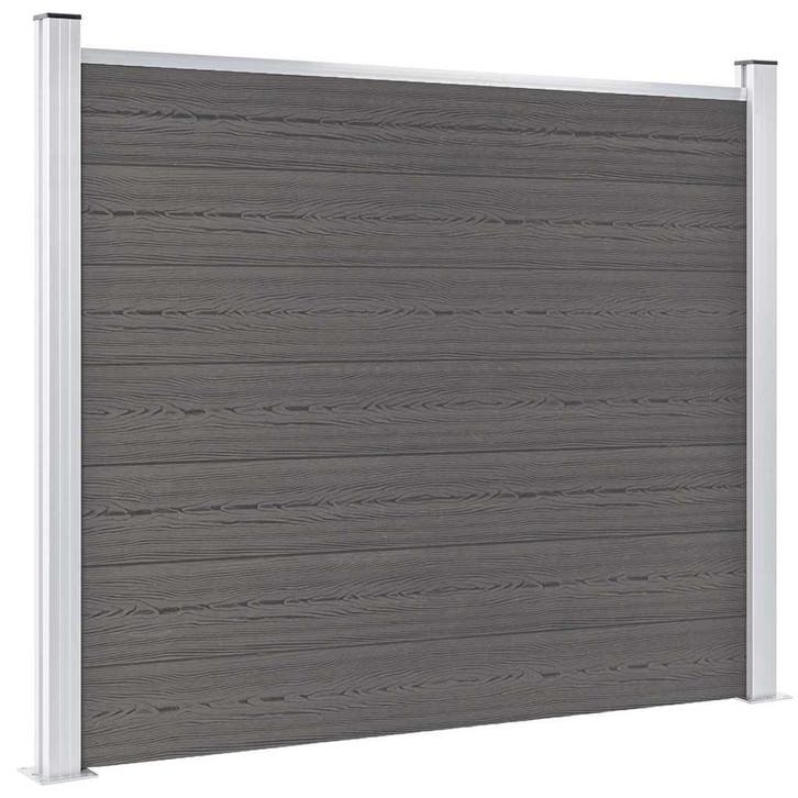 vidaXL Schuttingpaneel 180x146 cm HKC grijs, Tuin en Terras, Tuinhekken en Hekwerk, Nieuw, Verzenden
