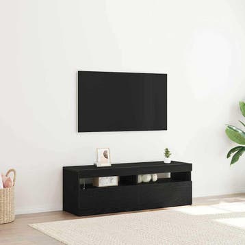 vidaXL TV Kast 120 x 35 x 40 cm Zwart Eiken Bewerkt hout, Verzenden, Nieuw